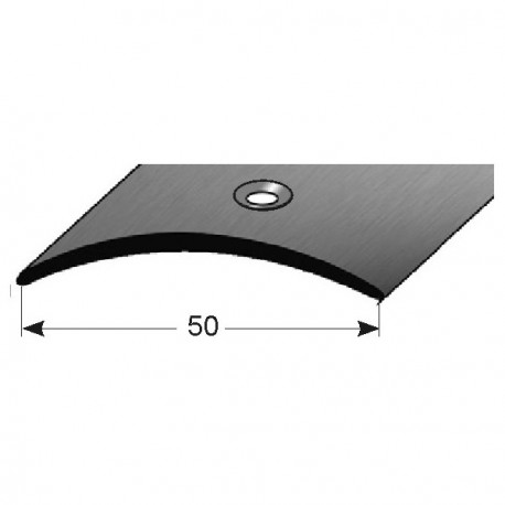 Přechodový profil 50x1,5 mm, nerez, matná, vrtaný