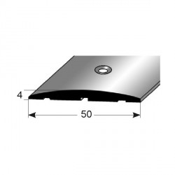 Přechodový profil 50x4 mm, Aluminium elox., středově vrtaný pro velké zátěže