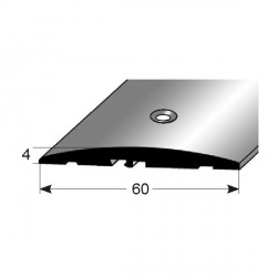 Přechodový profil 60x4 mm, Aluminiu,elox., středově vrtaný, pro velká zatížení