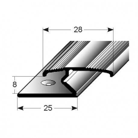 Dvojitý svěrný profill, Aluminium elox., vrtaný