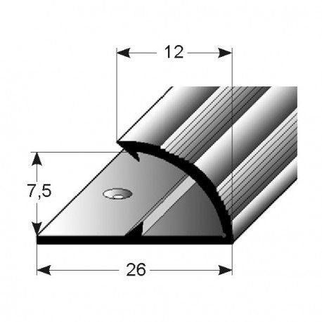 Jednoduchý svěrný profil, Aluminium elox., vrtaný