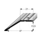 Ukončovací profil pro parkety, 47x15,5 mm, Aluminium elox., vrtaný
