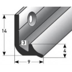 Schodišťový vnitřní roh 3 mm, aluminium, elox., vrtaný s SB balením