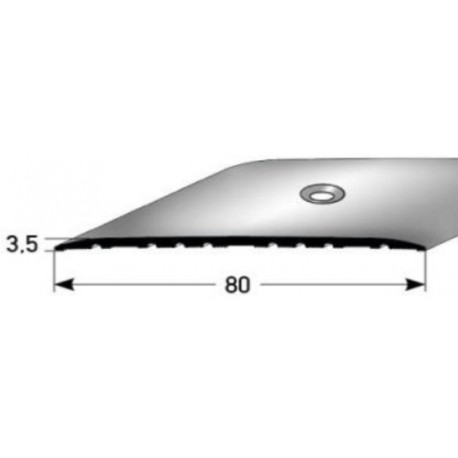 Přechodový profil 80 x 3,5 mm, aluminium, elox., středově vrtaný