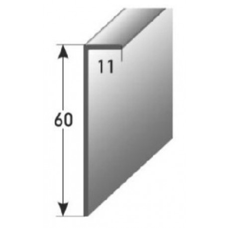 Soklová lišta pro vlepení 60 x 11 mm, aluminium