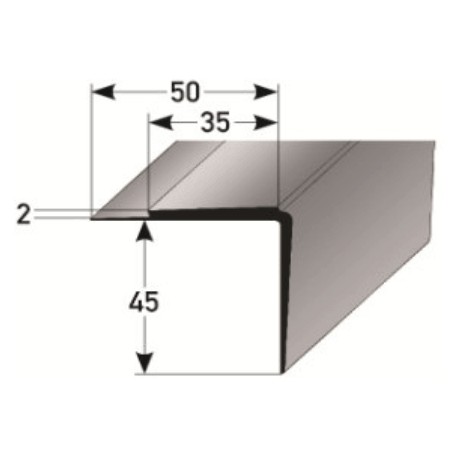 PVC - schodové hrany 45 x 35 x 2 mm