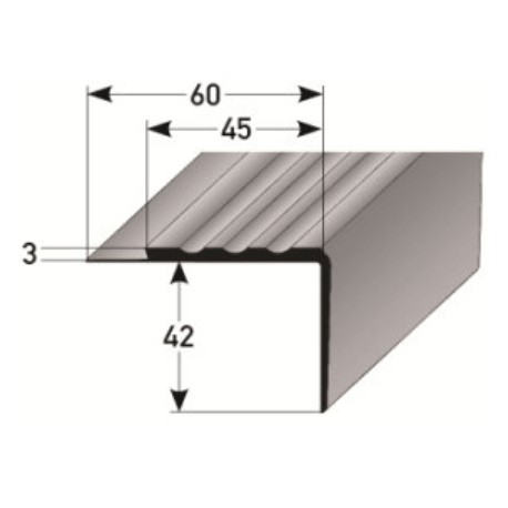 PVC - schodové hrany 42 x 45 x 3 mm