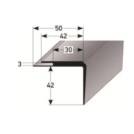 PVC - schodové hrany 42 x 42 x 3 mm