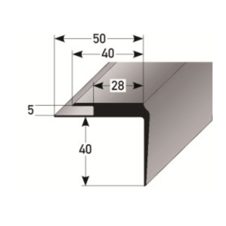 PVC - schodové hrany 40 x 40 x 5 mm
