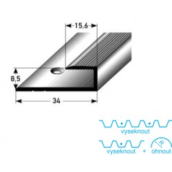 zásuvný profil pro laminát 8 mm, Aluminium elox., dřevodekor-folie