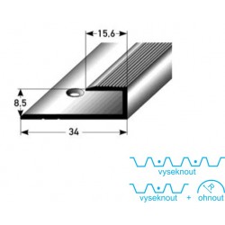 Zásuvný profil pro laminát 8 mm, aluminium, elox., dřevodekor folie s SB balením