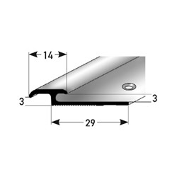 Dvojitý zásuvný profil 14 x 3 mm, hliník elox.,  vrtaný s SB balením
