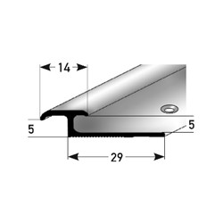 Dvojitý zásuvný profil 14 x 5 mm, hliník, vrtaný s SB balením