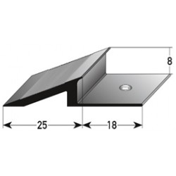 Náběhový ukončovací profil 8 mm, hliník elox., vrtaný s SB balením