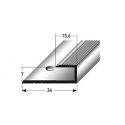 Zásuvný profil pro laminát 7 mm, hliník elox., vrtaný