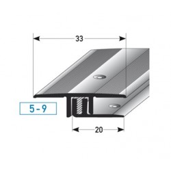 MINI-APL - přechodový profil 5 - 9 mm, hliník, vrtaný