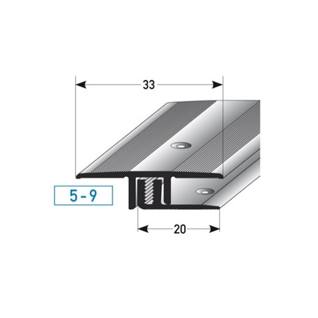 MINI-APL - přechodový profil 5 - 9 mm, hliník, vrtaný
