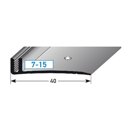 40 mm široký APL - základní profil pro 7 - 15 mm podlahoviny, hliník, vrtaný