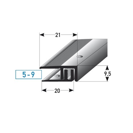 MINI-APL - ukončovací profil 5 - 9 mm, hliník, vrtaný