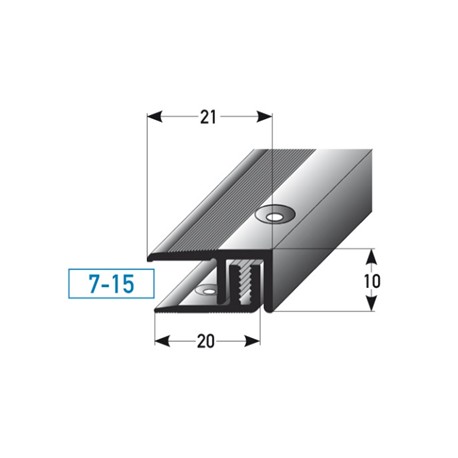 APL- ukončovací profil 7 - 15 mm, hliník, vrtaný