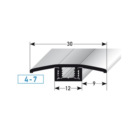 MINI-APL-klik -  přechodový profil 4 - 7 mm, k zaklapnutí, hliník