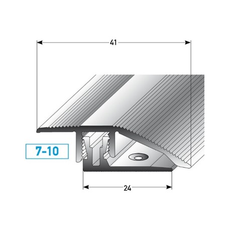 APL-klik- přechodový profil 11 - 15 mm, k zaklapnutí, hliník