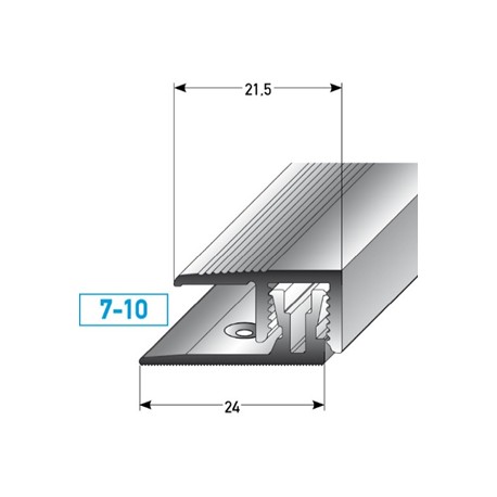 APL-klik -  ukončovací profil 7 - 10 mm, k zaklapnutí, hliník