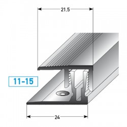 APL-klik -  ukončovací profil 11 - 15 mm, k zaklapnutí, hliník