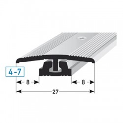 SKD- přechodový profil pro designové podlahy pro výšky 4 - 7 mm, flexibilní, vrtaný