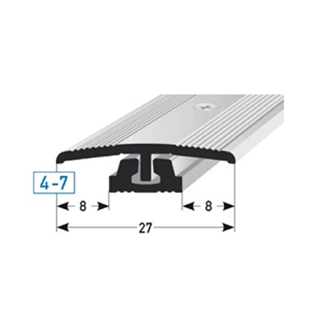 SKD- přechodový profil pro designové podlahy pro výšky 4 - 7 mm, flexibilní, vrtaný