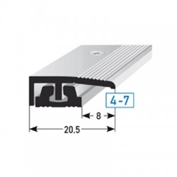 SKD- ukončovací profil pro designové podlahy pro výšky 4 - 7 mm, flexibilní, vrtaný