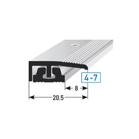 SKD- ukončovací profil pro designové podlahy pro výšky 4 - 7 mm, flexibilní, vrtaný