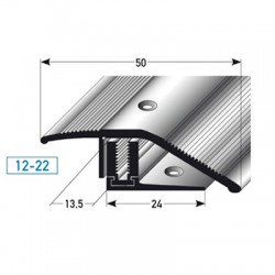 SLP- profil pro výškové vyrovnání 50 mm pro parkety 12 - 22 mm,  3-dílný, hliník, vrtaný - dřevodekor, folie