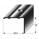 Úhlový profil 18x24,5 mm Aluminium elox., vrtaný, dřevodekor-folie 