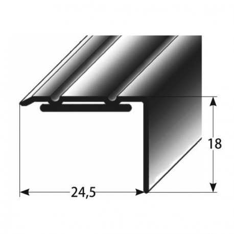 Úhlový profil 18x24,5 mm Aluminium elox., samolepící s SB balením
