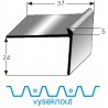 Vyseknutí upevňovacího ramene pro schodovou hranu 24x37x5 mm Aluminium, vrtaná